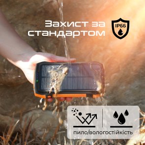 Батарея універсальна 20000mAh з вбудованою сонячною батареєю Promate solartank-20pdqi.black