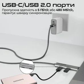 Фото: Кабель Promate PortLink-C3 100W Type-C / Type-C 1.5m Black (6959144066202) № 5 | KTC