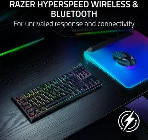 Фото: Клавіатура Razer BlackWidow V4 Low-Profile TKL HyperSpeed Orange Switch WL/BT/USB (RZ03-05450700-R3M1) № 9 | KTC