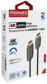 Кабель зєднувальний DisplayPort-HDMI Promate prolink-dp200.black