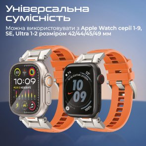 Ремінець силіконовий для смарт-годинника Promate silicaband-pro.orange