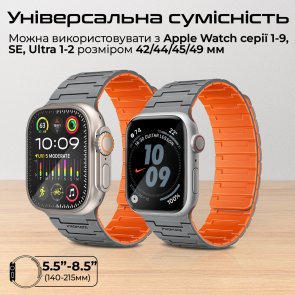Ремінець Promate for Apple Watch 42/44/45/49mm - Magband-MS Grey (6959144067353)