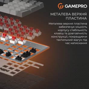 Клавіатура GamePro Genesis Metallic MK144G Red Switches USB Grey