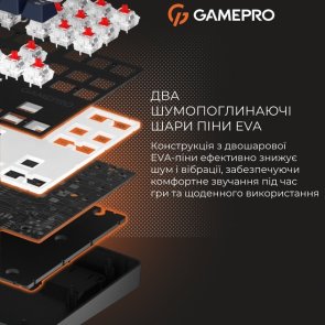Клавіатура, GamePro Genesis Metallic MK110B Red Switches USB ( Gaming )