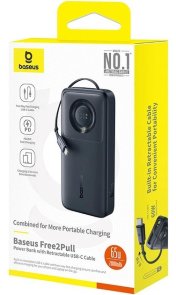 Батарея універсальна Baseus Free2Pull 20000mAh 65W with Retractable Cable Type-C Cosmic Black (P10073700123-00)