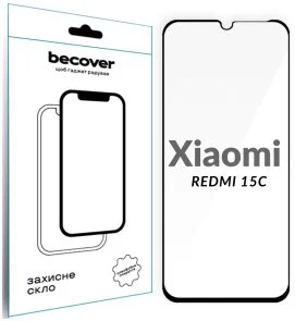 Фото: Захисне скло BeCover for Xiaomi Redmi 15C 4G/5G - Black (713907) № 2 | KTC
