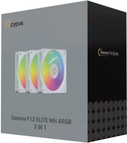 Фото: Кулер Ocypus Gamma F12 Elite ARGB White 3pcs (GAMMA-F12-WH3AM00E-GL) № 8 | KTC