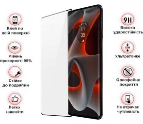 Фото: Захисне скло BeCover for Motorola Edge 50 Pro - Black (712346) № 3 | KTC
