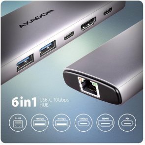 USB-хаб Axagon HMC-6G2L Grey