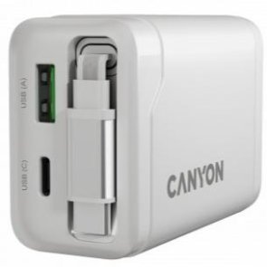 Зарядний пристрій Canyon OnCharge 65RC GaN 65W White (CNS-CURC65ACW)