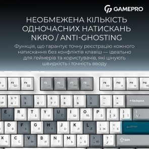 Клавіатура GamePro Asgard Ragnar MK285WH WL/BT/USB White