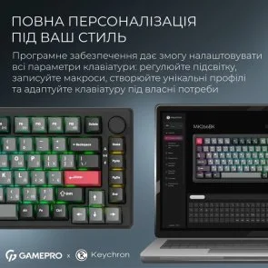Фото: Клавіатура GamePro Asgard Yord MK266BK WL/BT/USB Black № 12 | KTC