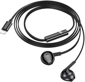 Гарнітура вкладиші Hoco M115 Lightning, Black