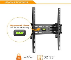 Кронштейн BRATECK KL36-44T Black