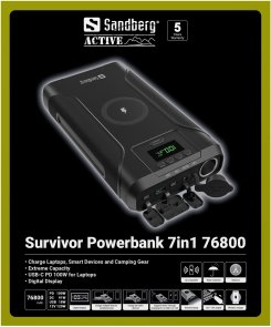 Батарея універсальна Sandberg Survivor 76800mAh 120W Black (421-15)