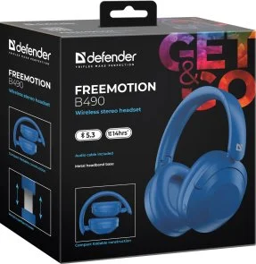 Фото: Навушники Defender FreeMotion B490 Blue (63491) № 11 | KTC