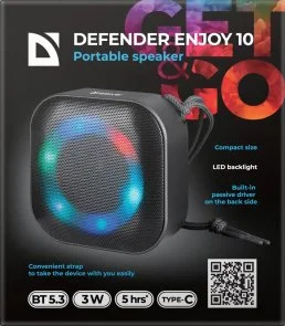 Фото: Портативна колонка Defender Enjoy 10 Black (65009) № 6 | KTC