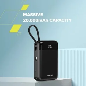 Фото: Батарея універсальна Canyon OnPower 204 20000mAh 22.5W Built-In USB-C / Lightning (CNS-CPB204B) № 6 | KTC
