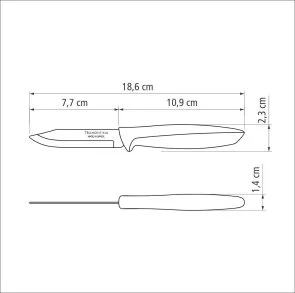 Фото: Ніж кухонний для овочів Tramontina PLENUS 7.6cm Light Gray (23420/133) № 4 | KTC