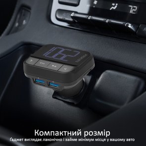FM-трансмітер + АЗП Promate ezfm-2 Black (6959144050324)
