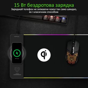 Килимок Vertux RaftPad-Qi Black (6959144051642)