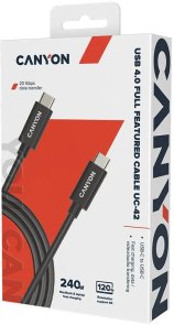 Кабель Canyon UC-42 240W 5A Type-C / Type-C 2m Black (CNS-USBC42B)