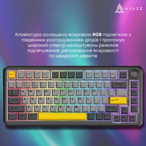 Клавіатура Ajazz AK820 Max Plus Daydream Switch RGB WL/BT/USB Black (AK820MAX-DD-BGY)