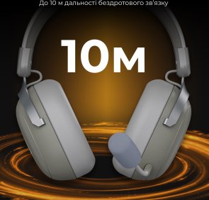 Гарнітура Ajazz AHM08 Max WL/BT Grey (AHM08-MAX-GW)