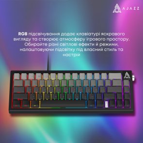 Клавіатура Ajazz AK650 Day Dream Switches ENG/UKR USB Gradient Black/Grey (AK650-DD-BG)