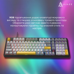 Клавіатура Ajazz AK980 Max Magnetic Switches USB Black/Grey/Yellow (AK980-MAX-M-BGY)