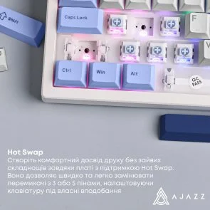 Фото: Клавіатура Ajazz AK980 Max Magnetic Switches USB Blue/White/Dark Blue (AK980-MAX-M-BWDB) № 10 | KTC