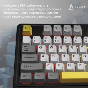 Фото: Клавіатура Ajazz AK980 V2 Maillard Switch WL/BT/USB Black/Grey/Yellow (AK980-V2-M-BGY) № 14 | KTC
