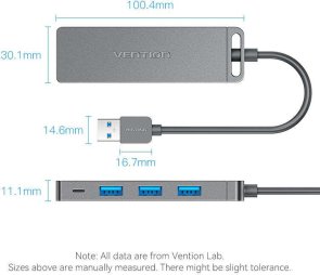 USB-хаб Vention 4 Port Black (CHLBB-SCB)