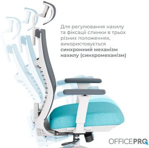Крісло OfficePro Balance OC550-W-DG-BL White/Dark Gray/Blue