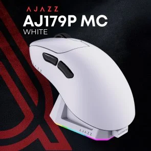 Мишка, Ajazz AJ179P MC WL/BT/USB, White ( Gaming )