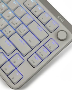 Клавіатура компактна KZZI I75 Red Switch WL/BT/USB Grey (6977534870635)