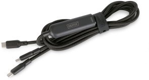Кабель Digitus AK-300170-018-S Type-C / 2xType-C 1.8m Black