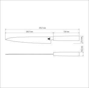 Ніж кухонний для суші Tramontina SUSHI SILVER Yanagiba 22.9cm Brown (24230/049)