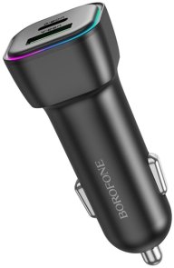 Автомобільний зарядний пристрій BOROFONE BZ28A Trophie 30W Black (6941991110818)
