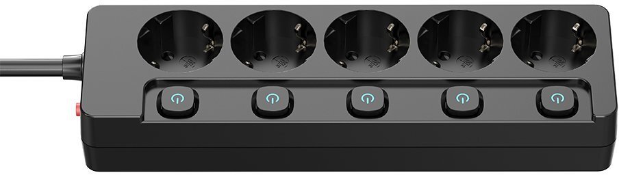 Мережевий фільтр ColorWay PSEA55SBK 5/2m Black (CW-PSEA52SBK)