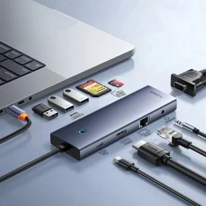 Фото: USB-хаб Baseus UltraJoy Series 10-Port HUB Docking Station Space Grey (B0005280C811-00) № 9 | KTC