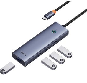 USB-хаб Baseus UltraJoy Series 4-Port HUB Space Grey (B0005280A813-03)