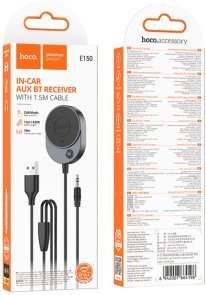 Bluetooth-ресивер Hoco E150 Path Car AUX BT Receiver with Cable Metal Gray