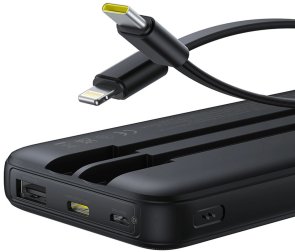 Батарея універсальна Baseus Lipow Dual Cable Digital Display 10000mAh 22.5W Black (10079101123-00)