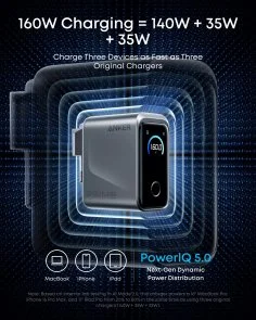 Фото: Зарядний пристрій Anker GaN Prime Charger 160W Silver (A2687341) № 6 | KTC