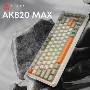 Клавіатура Ajazz AK820 Max Flying Fish Switch RGB WL/BT/USB Beige (AK820MAX-FF-R)