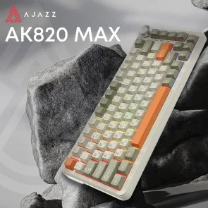 Фото: Клавіатура Ajazz AK820 Max Flying Fish Switch RGB WL/BT/USB Beige (AK820MAX-FF-R) № 3 | KTC