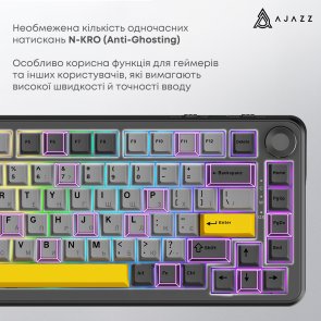 Клавіатура Ajazz AK820 Max Magnetic Switch RGB USB Black (AK820MAX-WM-BGY)