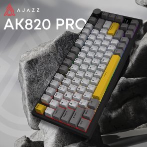 Клавіатура Ajazz AK820 Pro Flying Fish Switch RGB With Screen Wireless Black (AK820PRO-FF-BGY)