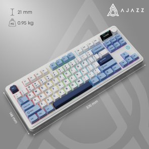  Клавіатура Ajazz AK870 Plus Murad Switch RGB WL/BT/USB White (AK870-MU-BWD)